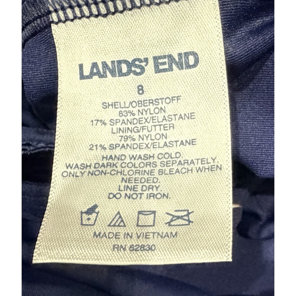 Lands End Womens 8 Blouson Tummy Hiding Tankini Top Swimsuit Blue Shelf Bra NWT - Picture 6 of 7